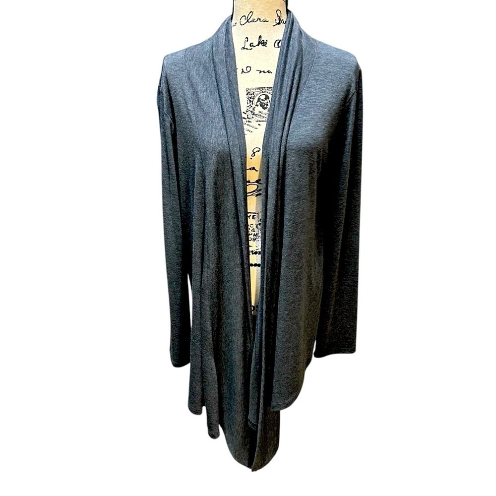 REVOLVE Los Angeles Blue Gray Waterfall Open Front Lighwt Cardigan Sz Small